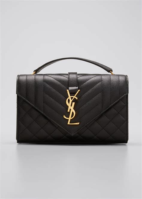 ysl monogram pouch|YSL monogram leather satchel bag.